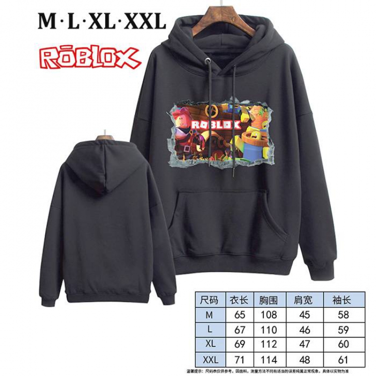 Roblox-6 Black Printed hooded and velvet padded sweater M L XL XXL