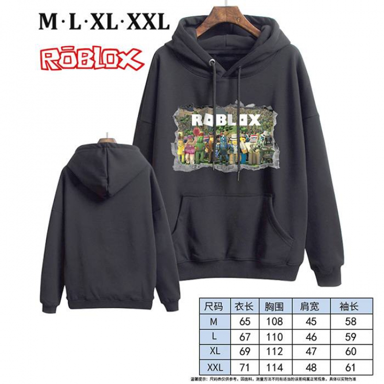 Roblox-9 Black Printed hooded and velvet padded sweater M L XL XXL