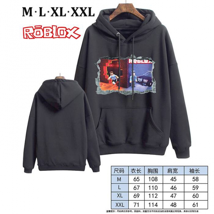 Roblox-7 Black Printed hooded and velvet padded sweater M L XL XXL