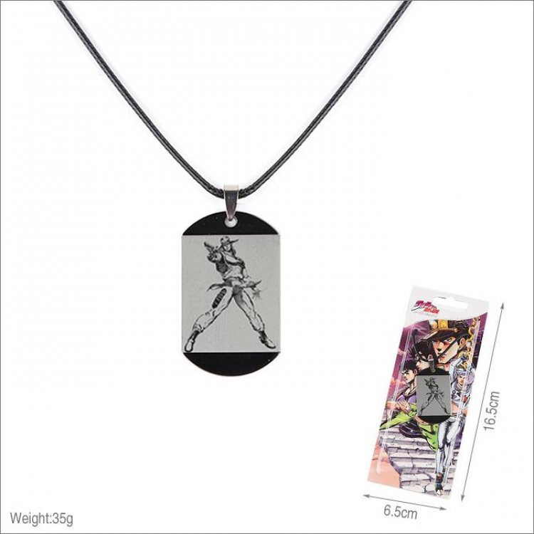 JoJos Bizarre Adventure-7 Stainless steel medal Black sling necklace price for 5 pcs