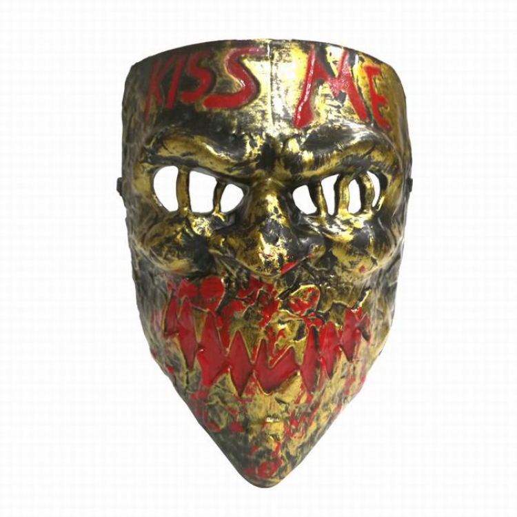 The Purge: Election Year Antique gold Kiss Me Cos Halloween Horror Funny Mask Props 60G 22.5X16.5CM a set price for 5 pc