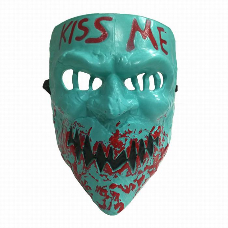 The Purge: Election Year Light blue Kiss Me Cos Halloween Horror Funny Mask Props 60G 22.5X16.5CM a set price for 5 pcs