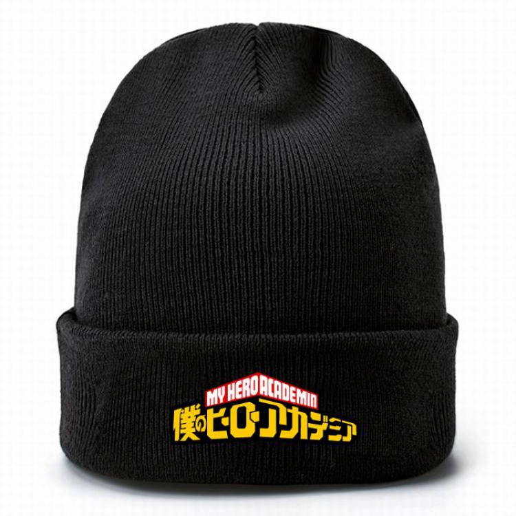 My Hero Academia-1 Black Thicken Knitting Hat Head circumference (bouncy）