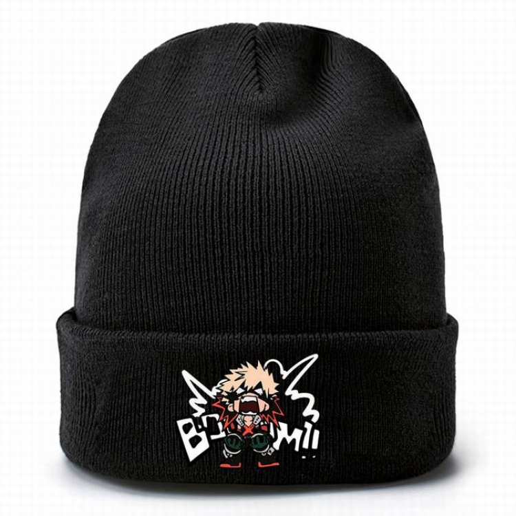 My Hero Academia-5 Black Thicken Knitting Hat Head circumference (bouncy）