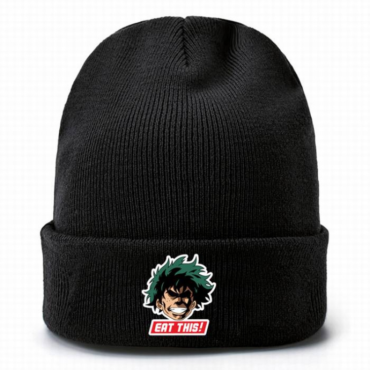 My Hero Academia-8 Black Thicken Knitting Hat Head circumference (bouncy）
