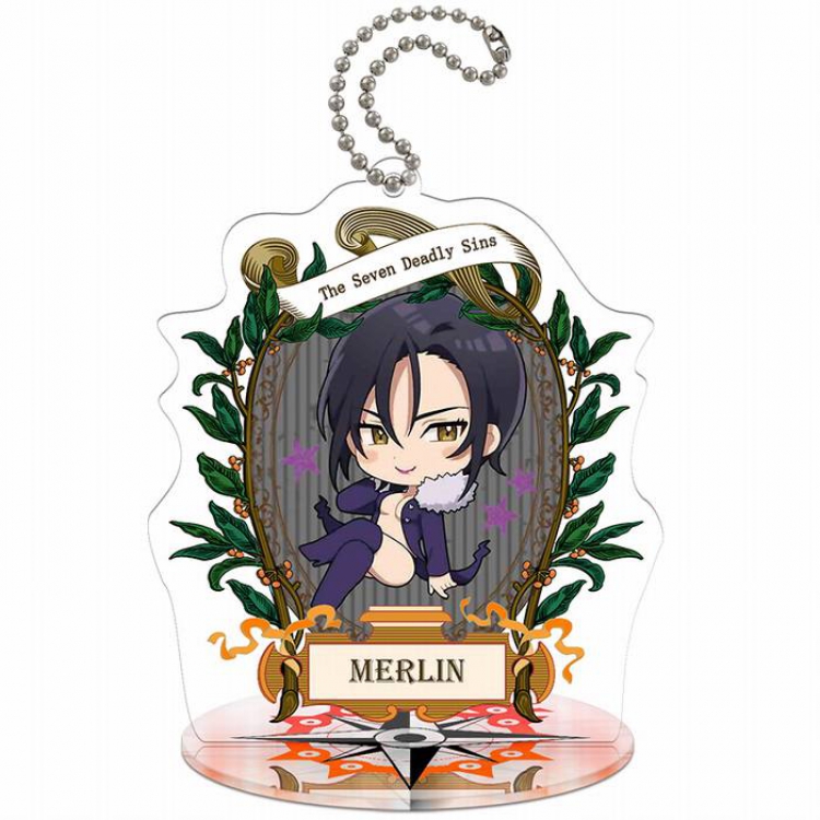 The Seven Deadly Sin-T2-Merlin Q version Small Standing Plates Acrylic keychain pendant 8-9CM