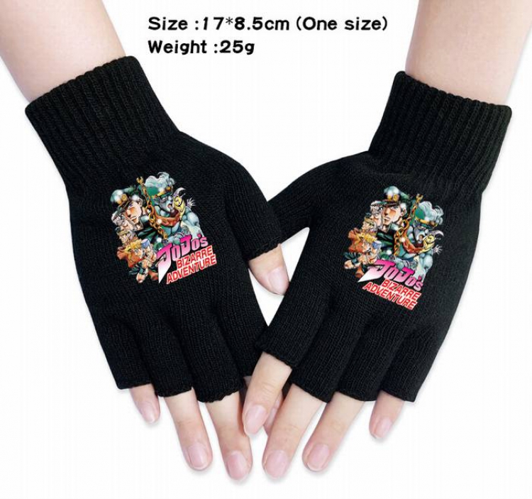 JoJos Bizarre Adventure-7A Black knitted half finger gloves