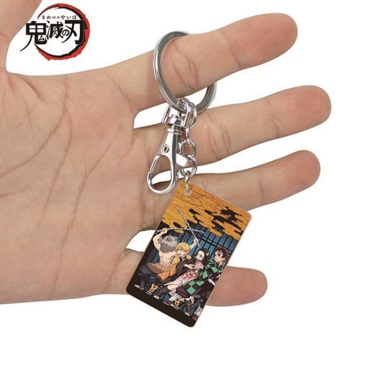 Demon Slayer Kimets-17 Anime Acrylic Color Map Keychain Pendant