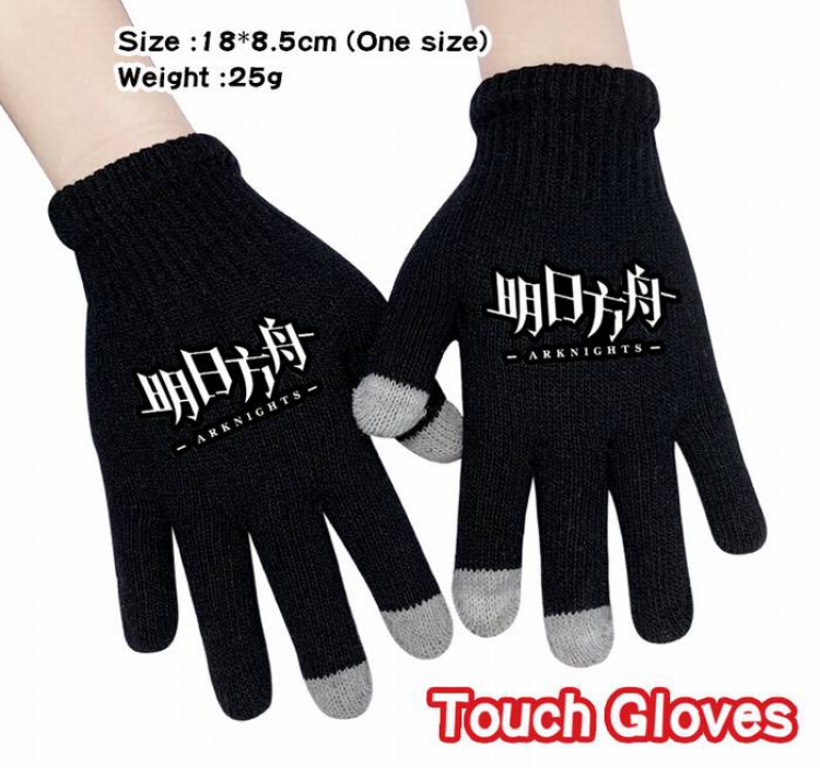 Arknights-1A Black Anime knit full finger touch screen gloves