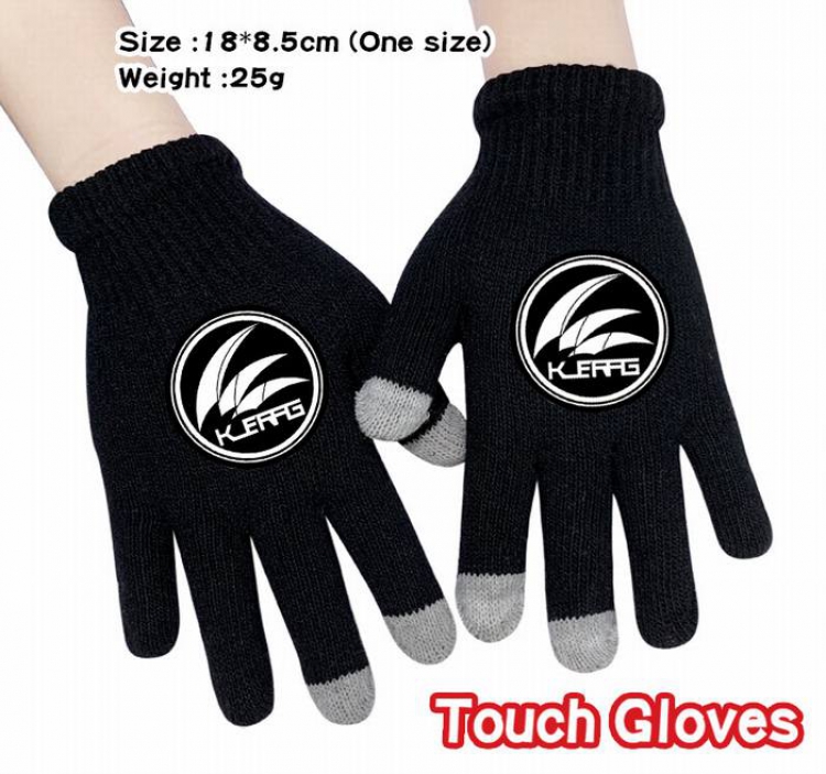 Arknights-5A Black Anime knit full finger touch screen gloves