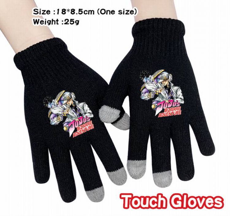 JoJos Bizarre Adventure-3A Black Anime knit full finger touch screen gloves