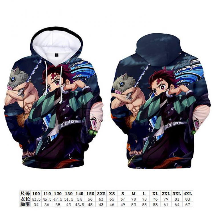 Demon Slayer Kimets Full color hooded pullover sweater size:2XS-4XL Child size:100-150 preorder 3 days Style C