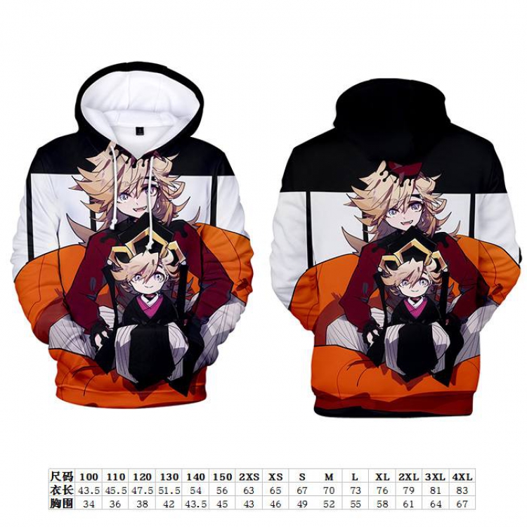 Demon Slayer Kimets Full color hooded pullover sweater size:2XS-4XL Child size:100-150 preorder 3 days Style D