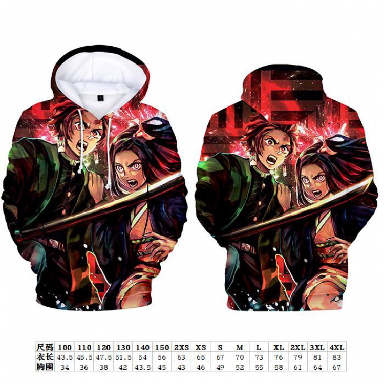 Demon Slayer Kimets Full color hooded pullover sweater size:2XS-4XL Child size:100-150 preorder 3 days Style G