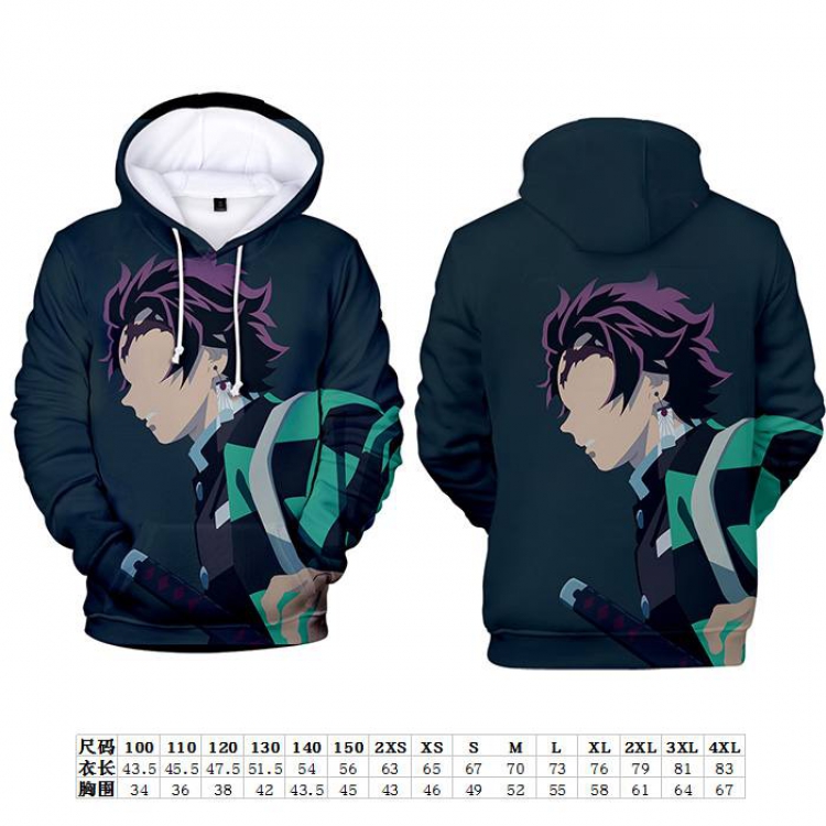 Demon Slayer Kimets Full color hooded pullover sweater size:2XS-4XL Child size:100-150 preorder 3 days Style J