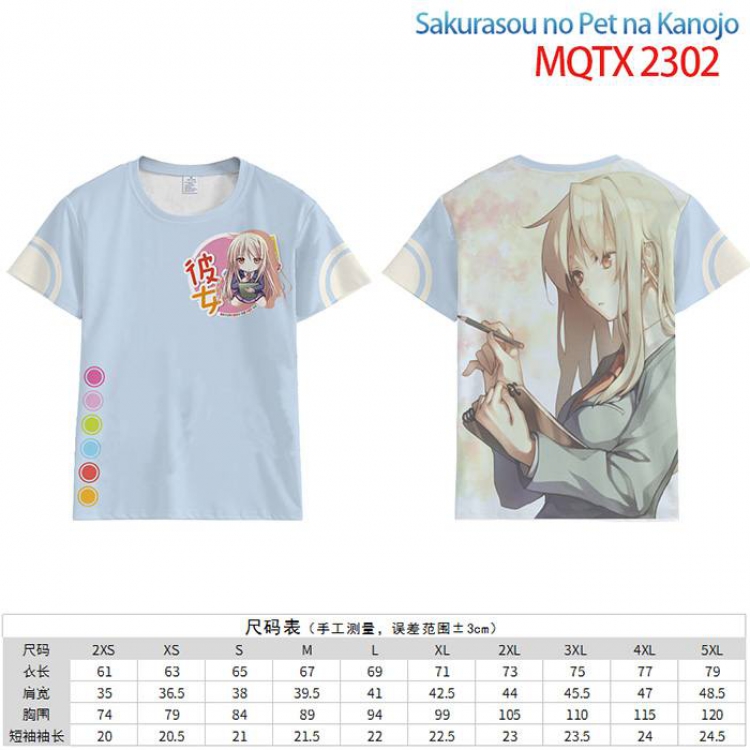 Sakurasou no Pet na Kanojo Full color short sleeve t-shirt 10 sizes from 2XS to 5XL MQTX-2302