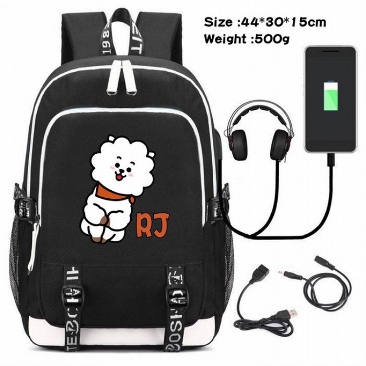 BTS-002 Anime USB Charging Backpack Data Cable Backpack