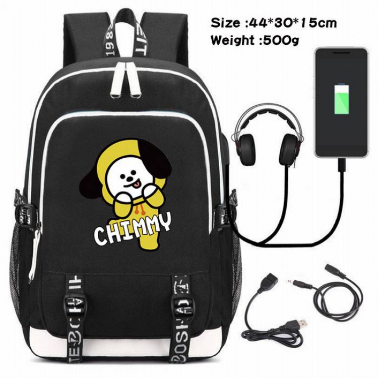 BTS-003 Anime USB Charging Backpack Data Cable Backpack