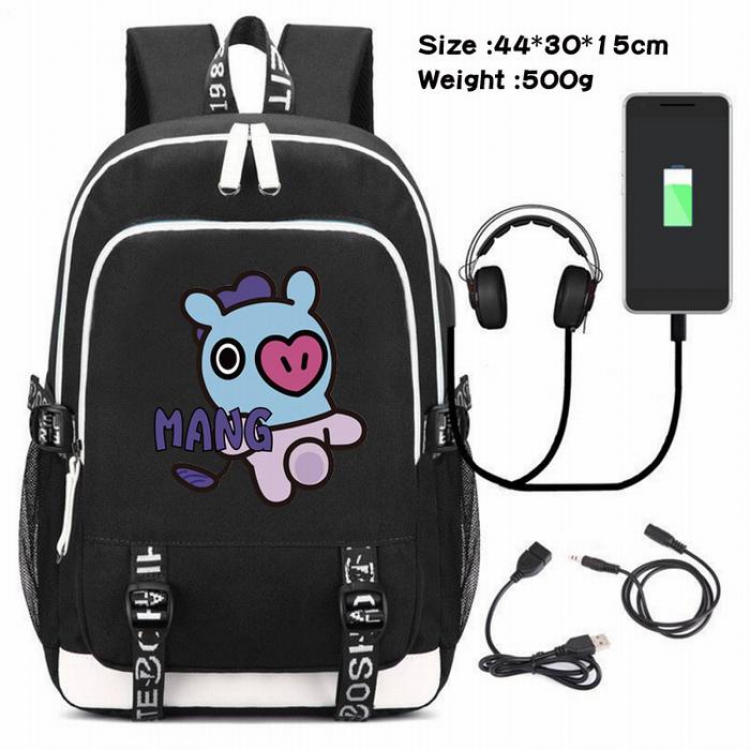 BTS-006 Anime USB Charging Backpack Data Cable Backpack