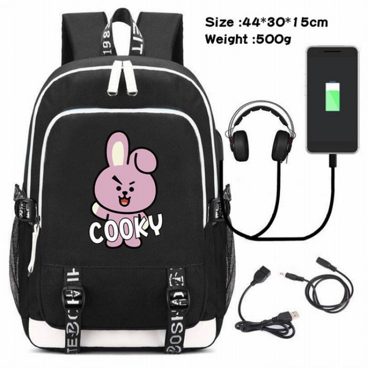 BTS-004 Anime USB Charging Backpack Data Cable Backpack