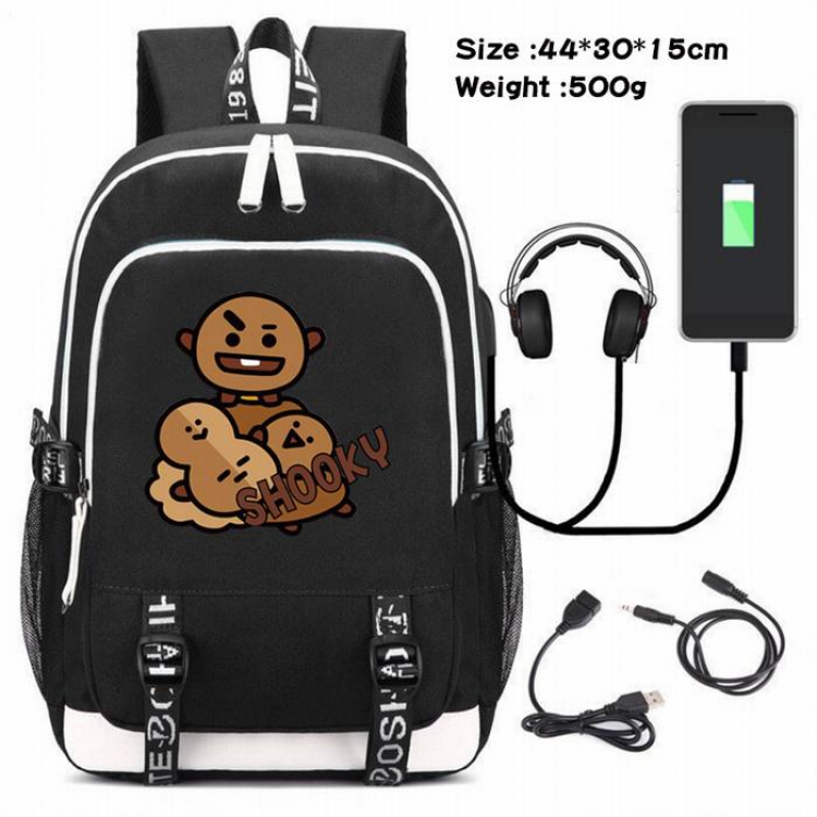 BTS-008 Anime USB Charging Backpack Data Cable Backpack