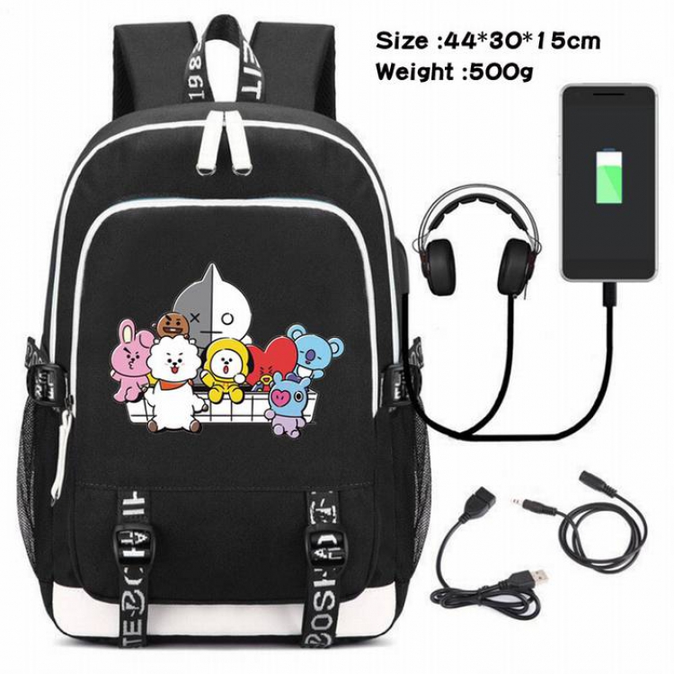 BTS-013 Anime USB Charging Backpack Data Cable Backpack
