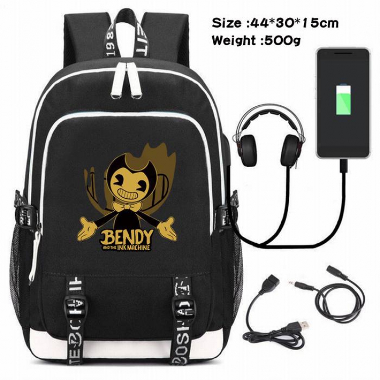 Bendy-026 Anime USB Charging Backpack Data Cable Backpack