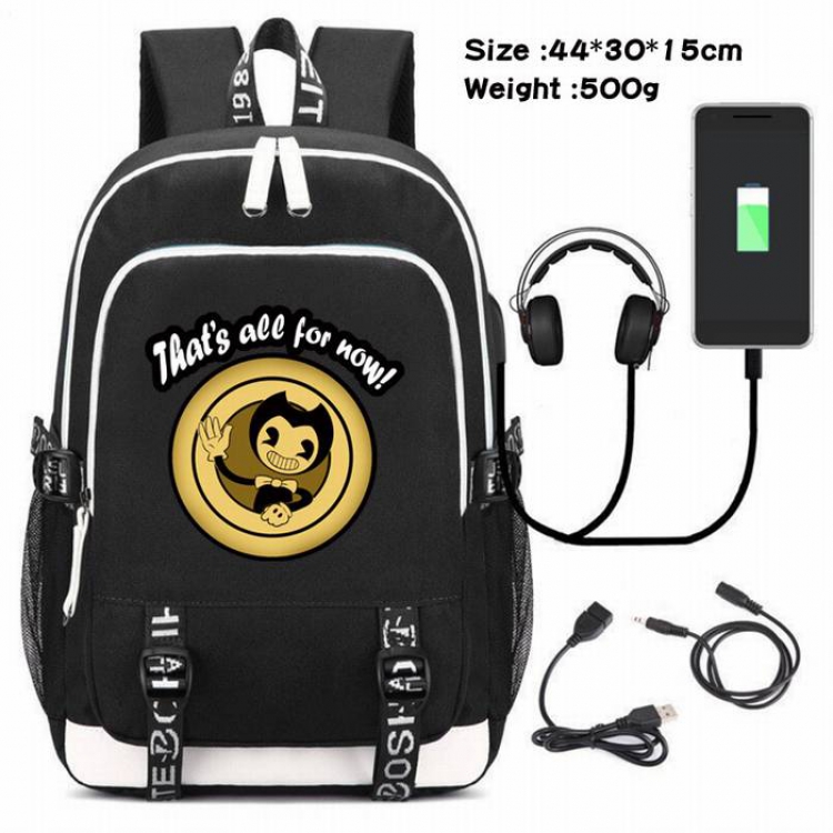 Bendy-028 Anime USB Charging Backpack Data Cable Backpack