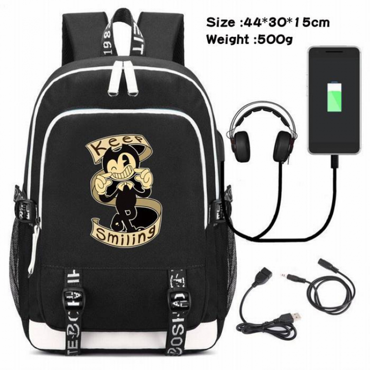 Bendy-027 Anime USB Charging Backpack Data Cable Backpack