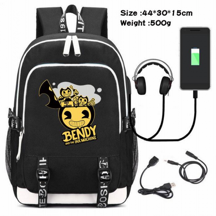 Bendy-030 Anime USB Charging Backpack Data Cable Backpack
