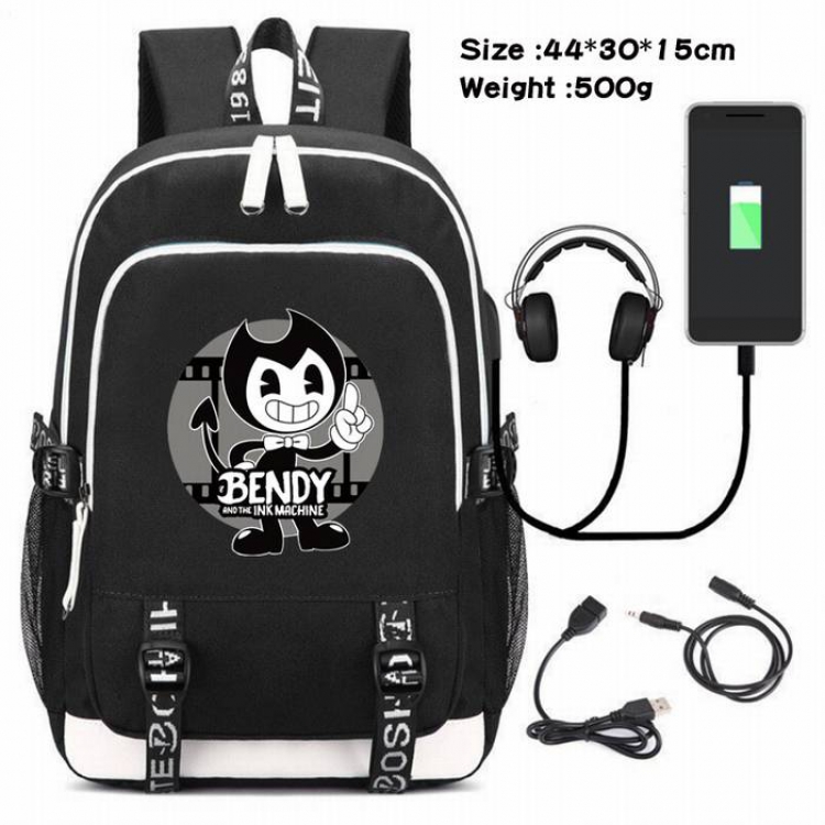 Bendy-034 Anime USB Charging Backpack Data Cable Backpack