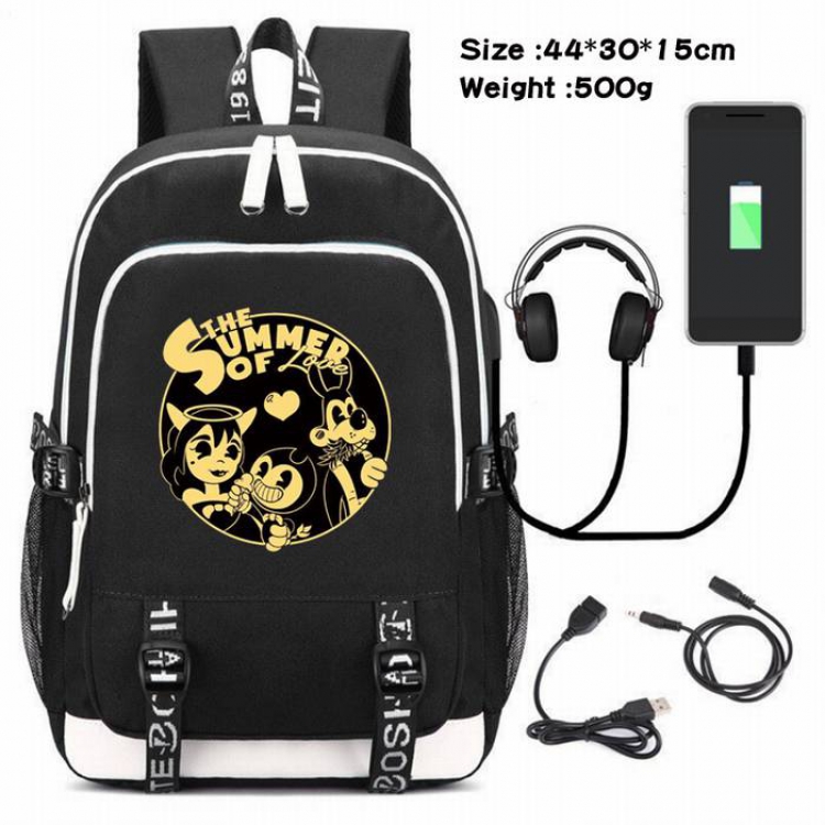 Bendy-033 Anime USB Charging Backpack Data Cable Backpack