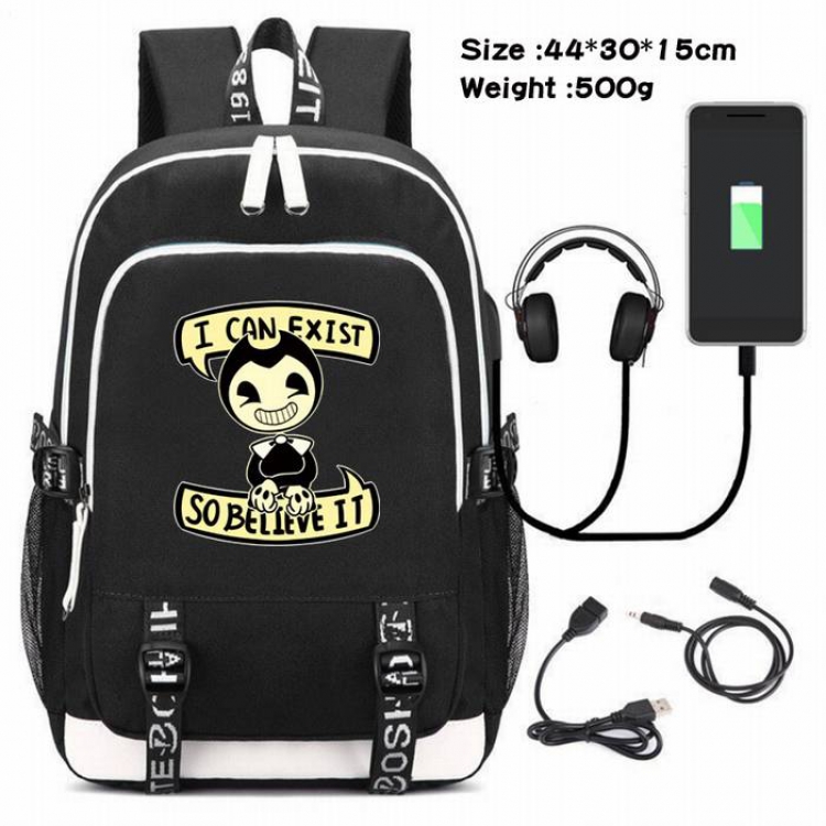 Bendy-035 Anime USB Charging Backpack Data Cable Backpack