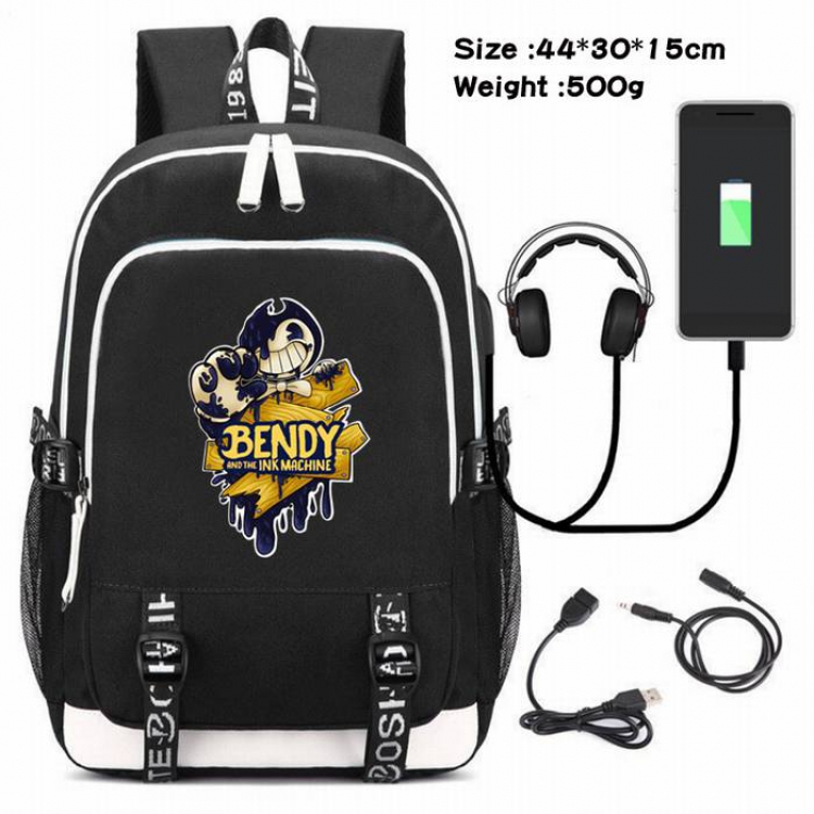 Bendy-032 Anime USB Charging Backpack Data Cable Backpack