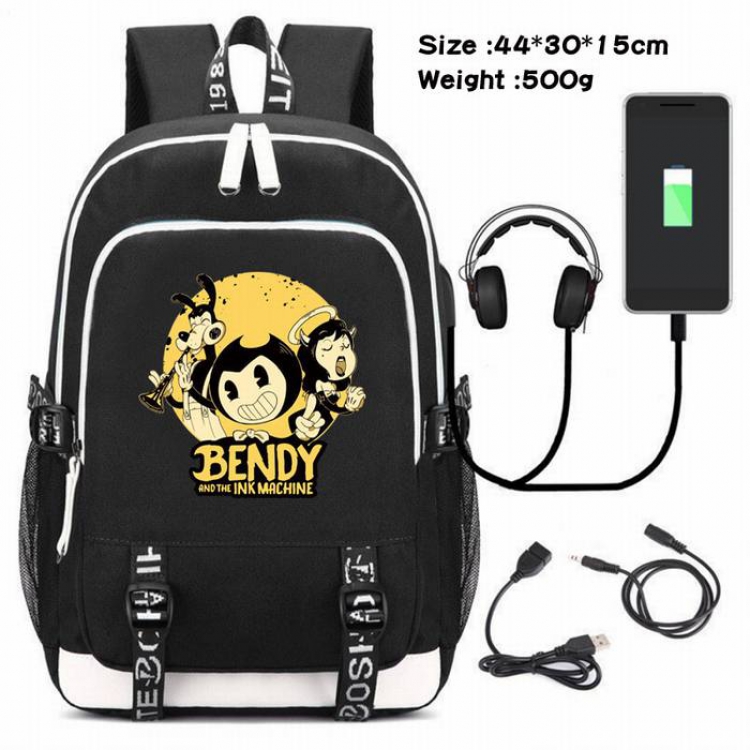 Bendy-037 Anime USB Charging Backpack Data Cable Backpack