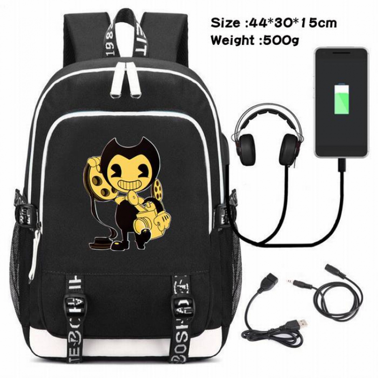 Bendy-036 Anime USB Charging Backpack Data Cable Backpack