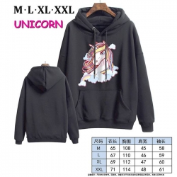 Unicorn-8 Black Printed hooded...