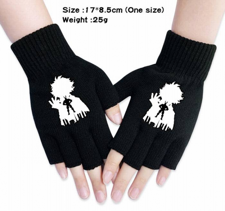 My Hero Academia-13A Black Anime knitted half finger gloves
