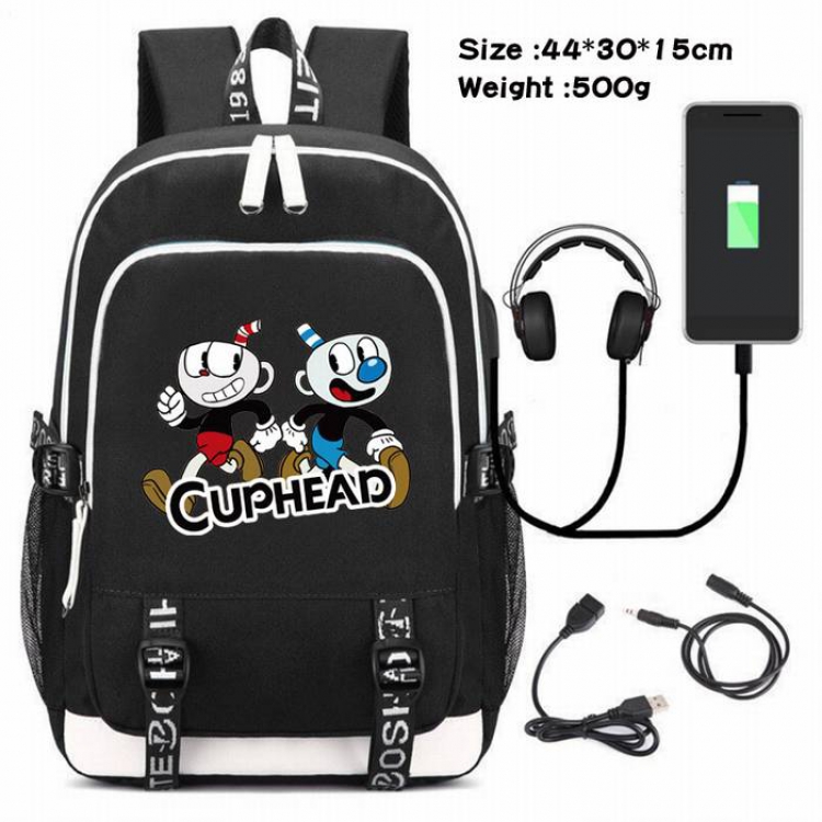 Cuphead-052 Anime USB Charging Backpack Data Cable Backpack