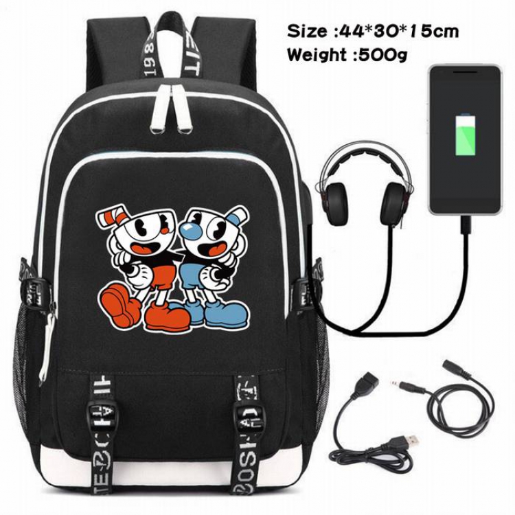 Cuphead-057 Anime USB Charging Backpack Data Cable Backpack