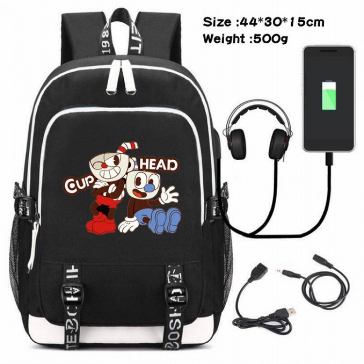 Cuphead-058 Anime USB Charging Backpack Data Cable Backpack
