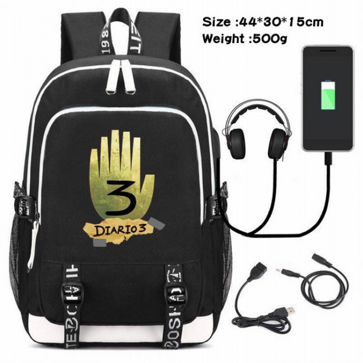 Gravity Falls-099 Anime USB Charging Backpack Data Cable Backpack