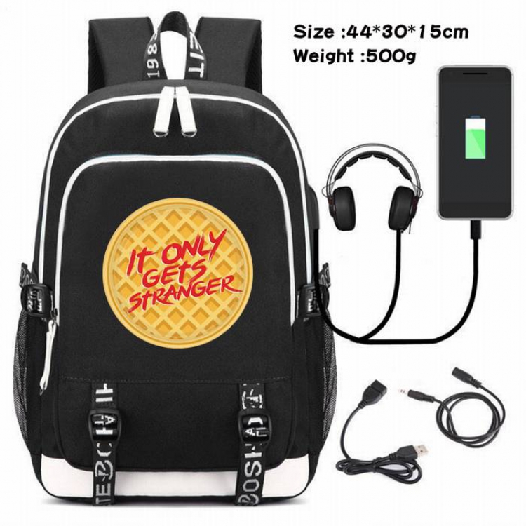 Stranger Things-112 Anime USB Charging Backpack Data Cable Backpack
