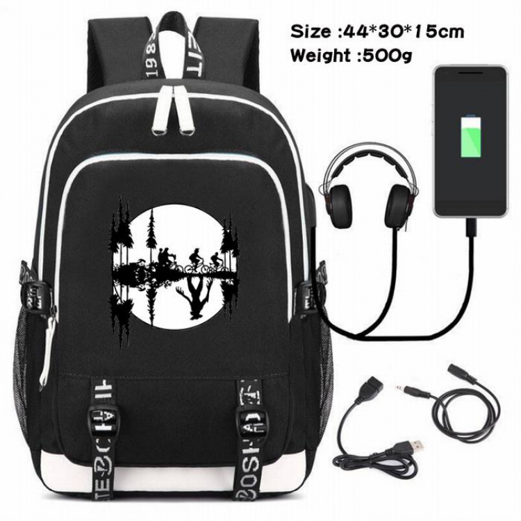 Stranger Things-118 Anime USB Charging Backpack Data Cable Backpack