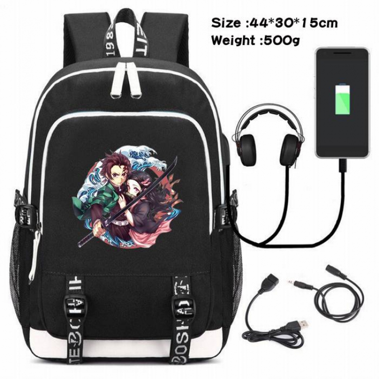 Demon Slayer Kimets-124 Anime USB Charging Backpack Data Cable Backpack