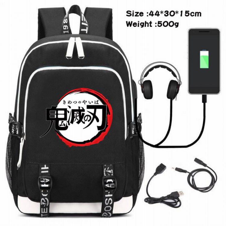 Demon Slayer Kimets-126 Anime USB Charging Backpack Data Cable Backpack