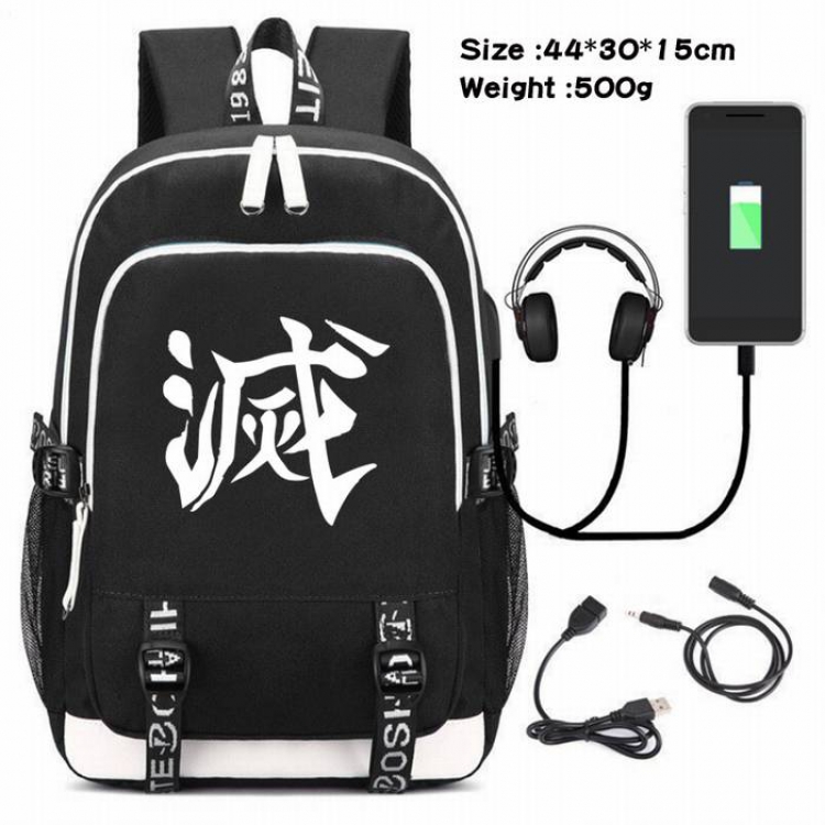 Demon Slayer Kimets-127 Anime USB Charging Backpack Data Cable Backpack