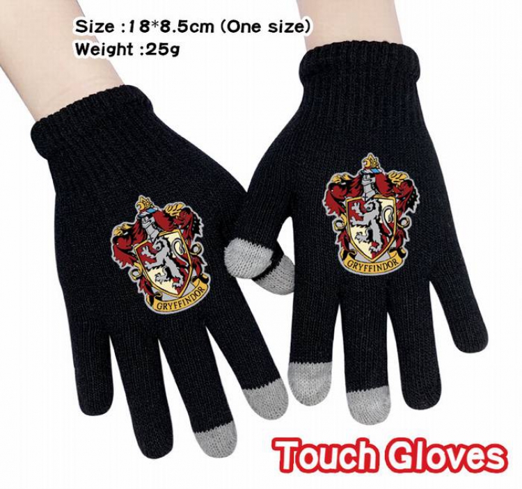 Harry Potter-11A Black Anime knit full finger touch screen gloves