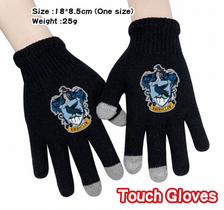 Harry Potter-10A Black Anime knit full finger touch screen gloves