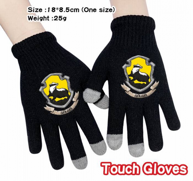 Harry Potter-6A Black Anime knit full finger touch screen gloves